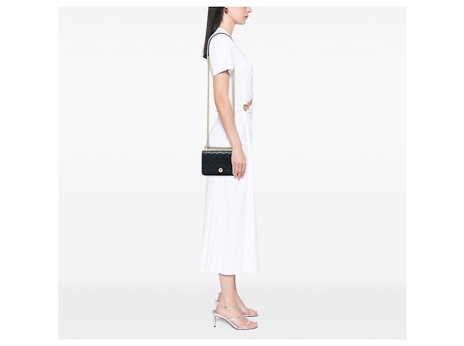 Chanel Black CC gestepptes Lammleder Perlen-Wallet on Chain Schwarz - Ansicht 6