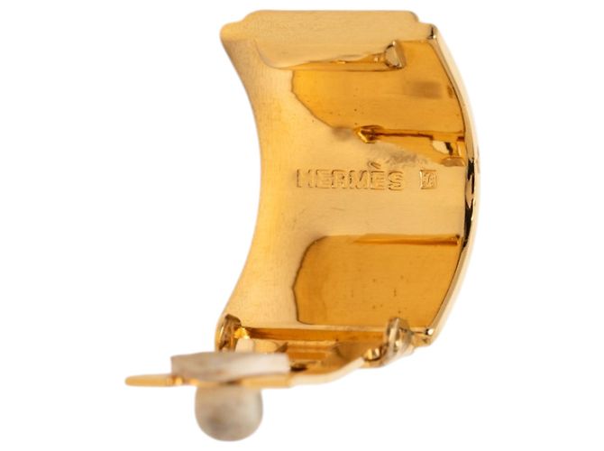 Orecchini a clip in smalto cloisonné placcati in oro Hermès Gold D'oro - vista 3