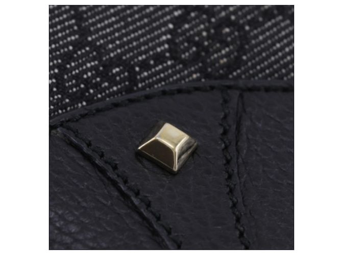 Gucci Gray GG Denim Nailhead Crossbody Brown Dark grey - view 16