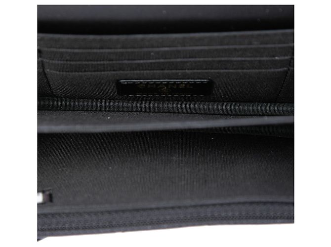 Chanel Black CC gestepptes Kalbsleder Maxi Perlen Wallet on Chain Schwarz - Ansicht 4