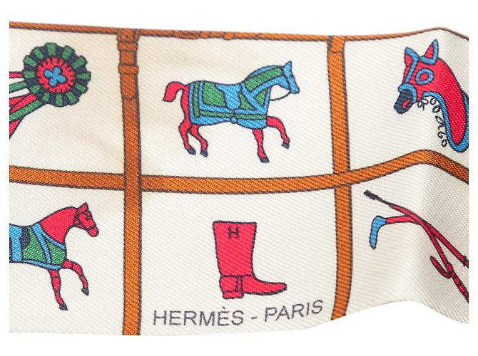 Hermès Seidentuch Twilly White Couvertures et Tenues de Jour Weiß Aus weiß - Ansicht 3