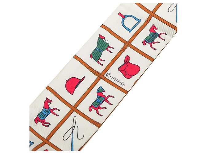 Hermès Seidentuch Twilly White Couvertures et Tenues de Jour Weiß Aus weiß - Ansicht 6