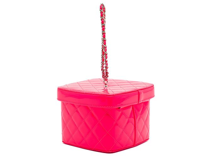 Chanel Pink Mini CC gesteppte Lack Vanity Bag - Ansicht 2