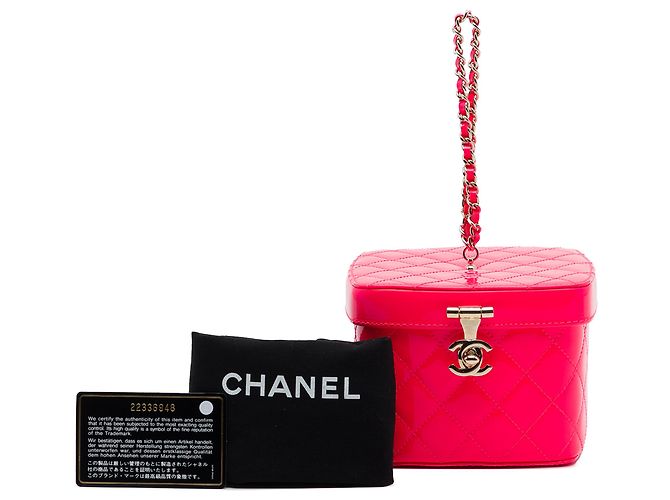 Chanel Pink Mini CC gesteppte Lack Vanity Bag - Ansicht 7