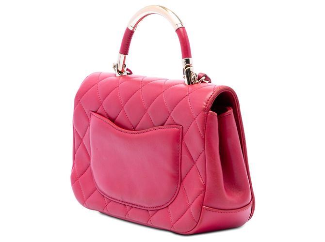 Chanel Pink Small Quilted Lambskin Carry Chic Flap Rosa - vista 2