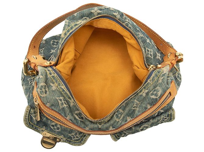 Borsa Louis Vuitton Blue Monogram Denim Baggy PM - vista 4