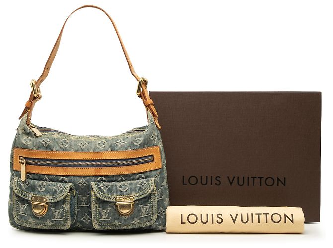 Borsa Louis Vuitton Blue Monogram Denim Baggy PM - vista 7
