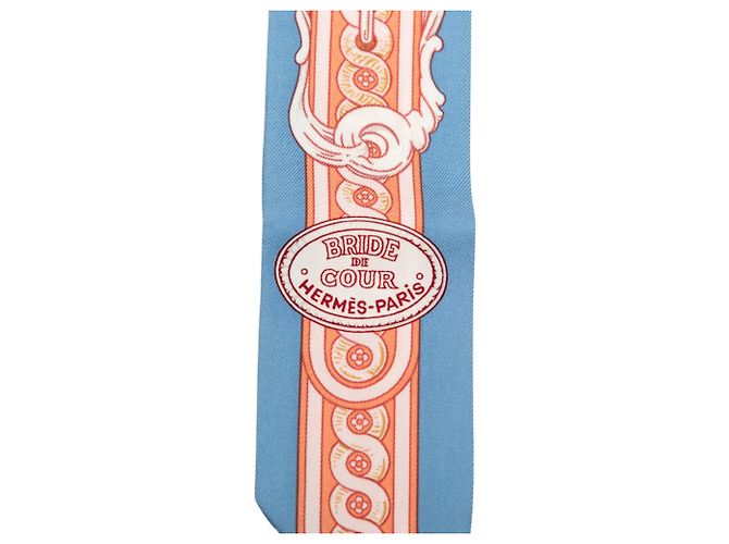Foulard in seta Hermès Blue Bride de Cour Twilly - vista 2