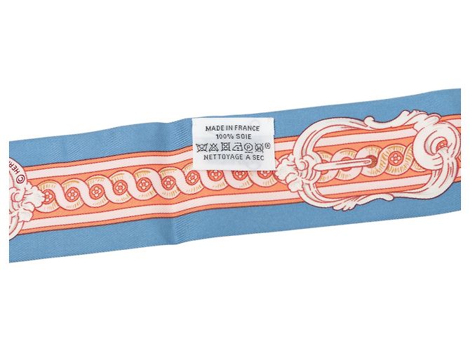Foulard in seta Hermès Blue Bride de Cour Twilly - vista 3