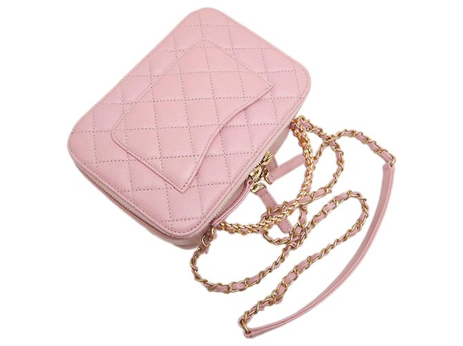 Vanity Beauty Case Chanel Pick Me Up in Caviar Trapuntato Rosa Small - vista 18