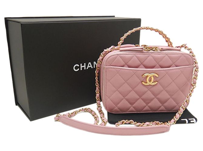 Vanity Beauty Case Chanel Pick Me Up in Caviar Trapuntato Rosa Small - vista 19