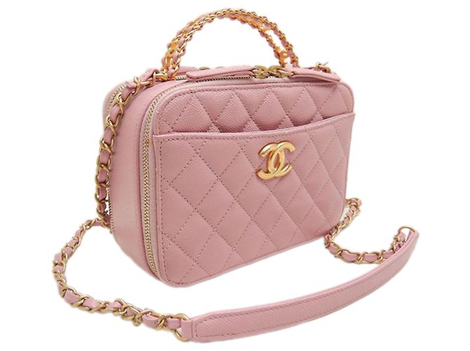 Vanity Beauty Case Chanel Pick Me Up in Caviar Trapuntato Rosa Small - vista 2