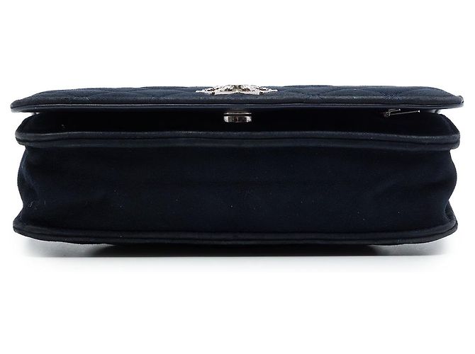 Wallet On Chain Portafoglio con Catena Chanel Blue Quilted Suede Cocostellar Blu navy - vista 3