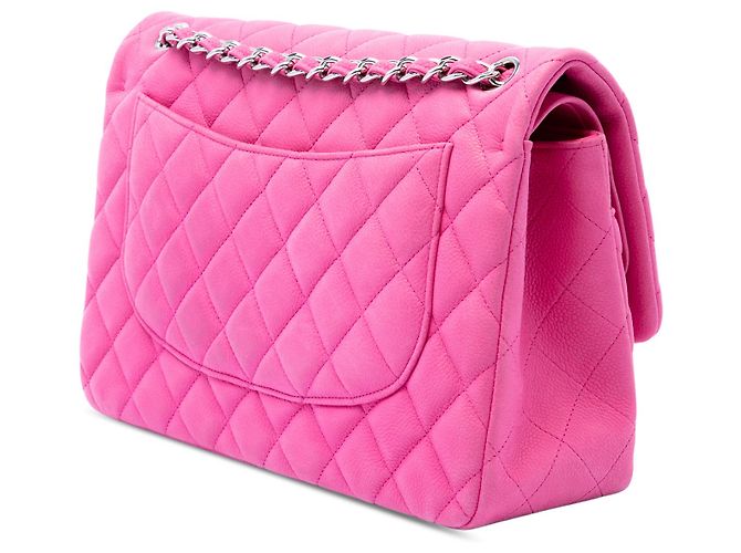 Chanel Pink Jumbo Classic Caviar Double Flap Rosa - vista 2