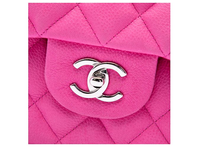 Chanel Pink Jumbo Classic Caviar Double Flap Rosa - vista 5