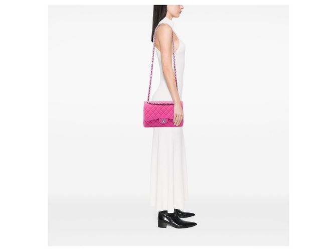 Chanel Pink Jumbo Classic Caviar Double Flap Rosa - vista 6
