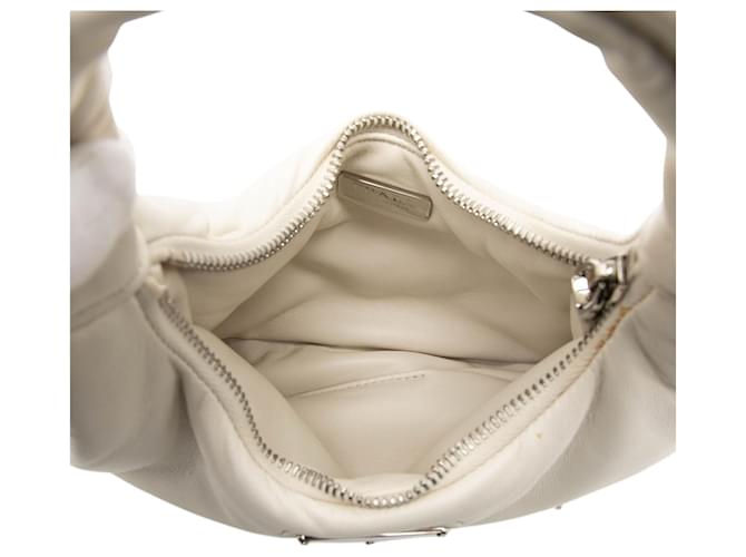 Borsa Mini Nappa Soft Padded Bianca Prada Bianco - vista 4