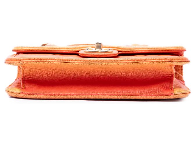 Chanel Orange Small Quilted Caviar Sunset On The Sea Flap Arancione - vista 3