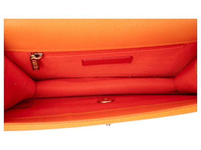 Chanel Orange Small Quilted Caviar Sunset On The Sea Flap Arancione - vista 4