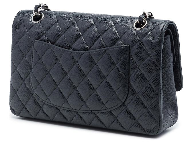 Chanel Black Medium Classic Caviar Double Flap Nero - vista 2