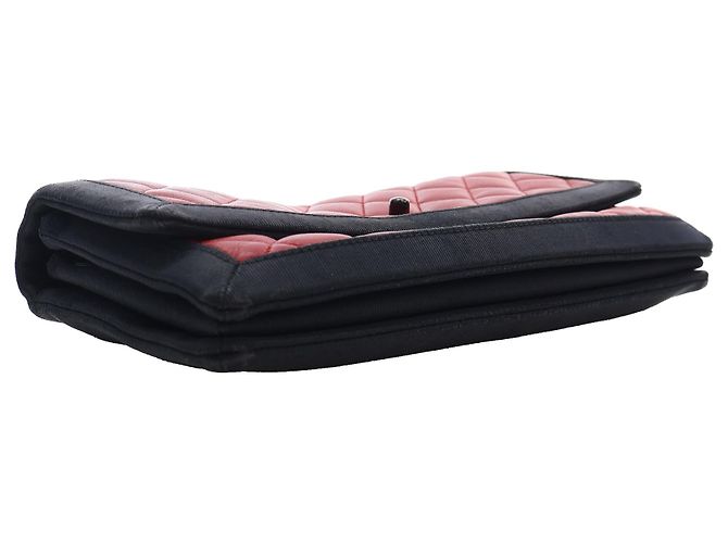 Chanel Rot Medium CC Bicolor gestepptes Lammleder Grosgrain Single Flap - Ansicht 7