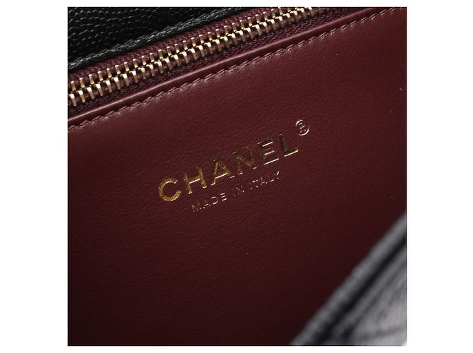 Zaino Chanel Black CC Caviar Square Chain Nero - vista 4