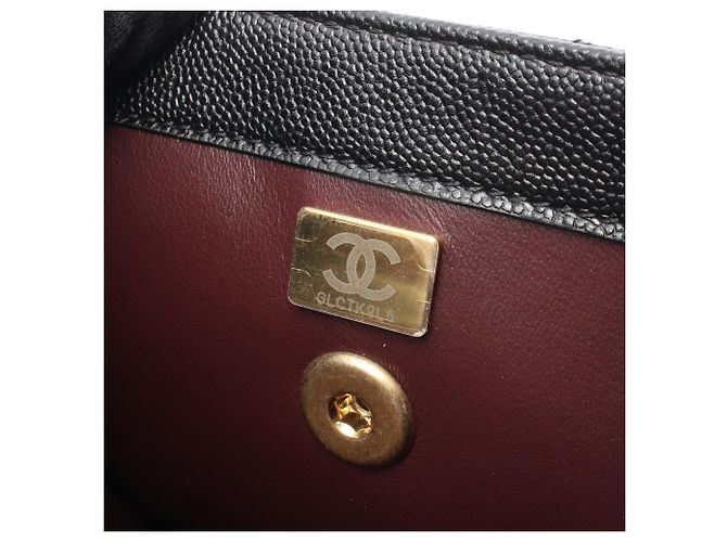 Zaino Chanel Black CC Caviar Square Chain Nero - vista 5