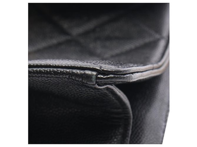 Zaino Chanel Black CC Caviar Square Chain Nero - vista 6