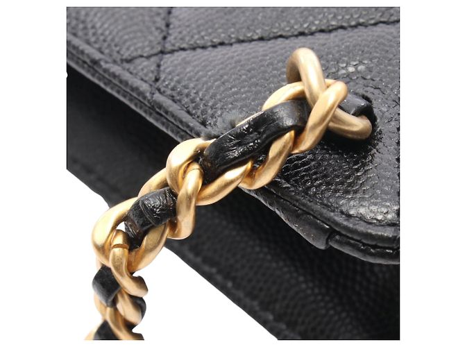 Zaino Chanel Black CC Caviar Square Chain Nero - vista 8