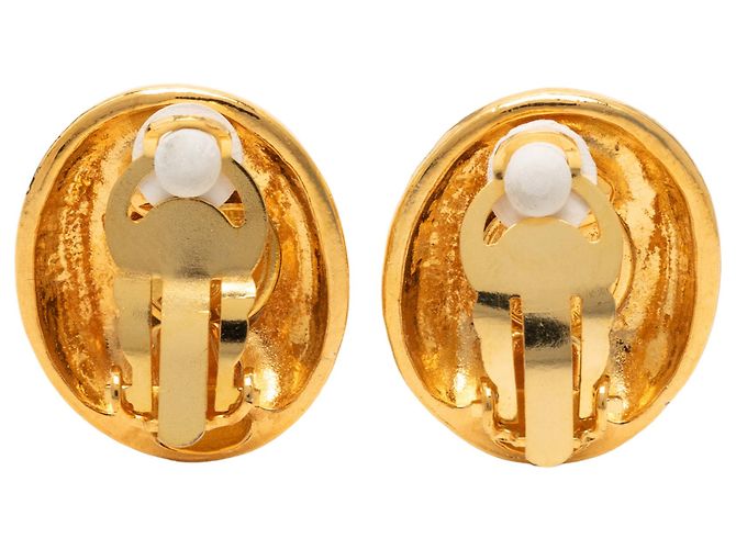 Orecchini Chanel Gold Gold Plated Mademoiselle Oval Clip On D'oro - vista 2