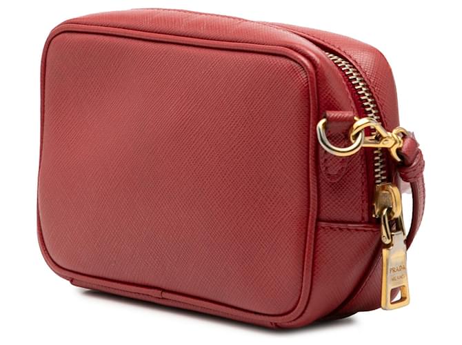 Prada Red Mini Saffiano Camera Bag Rot - Ansicht 2