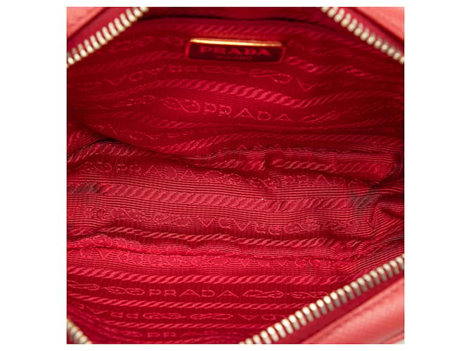 Prada Red Mini Saffiano Camera Bag Rot - Ansicht 4