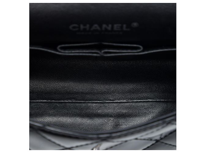 Chanel Black Small CC Quilted Patent Accordion Double Flap Nero - vista 4