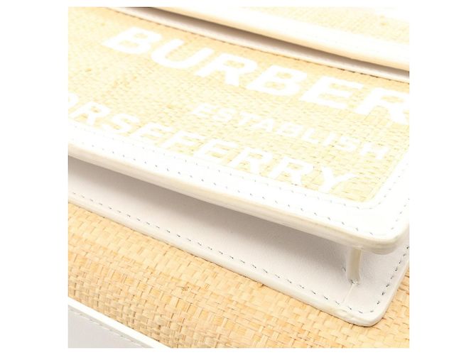 Borsa Burberry Beige Pocket in rafia - vista 6