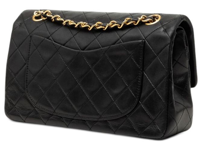 Chanel Black Small Classic Lambskin Double Flap Nero - vista 2