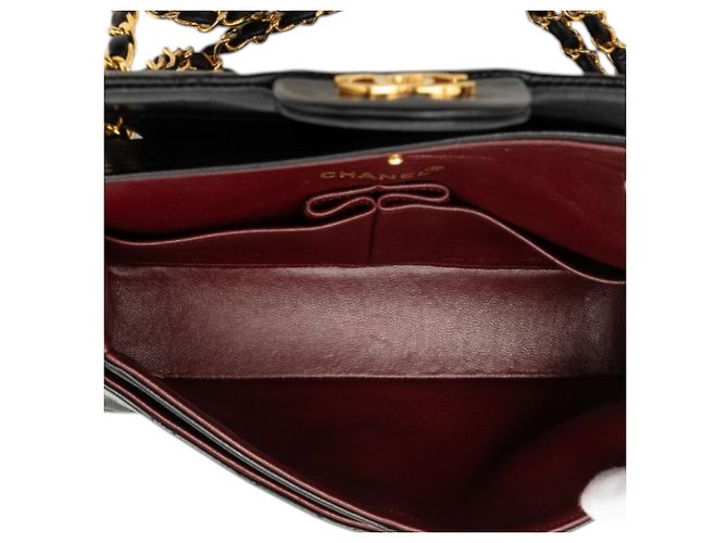 Chanel Black Small Classic Lambskin Double Flap Nero - vista 4