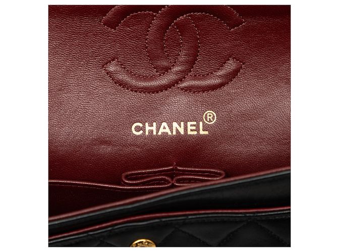 Chanel Black Small Classic Lambskin Double Flap Nero - vista 5