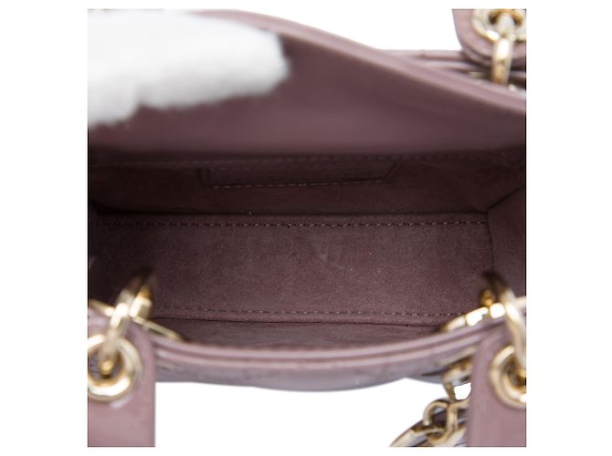 Dior Pink Micro Patent Cannage Lady Dior Golden - view 4
