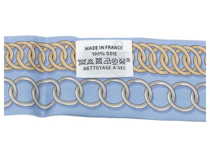 Hermès Blue Maillons Seidentuch Twilly Blau - Ansicht 4