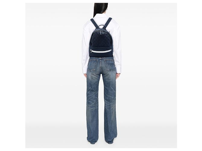 Zaino Chanel Blue CC Quilted Nylon Sport Line Blu navy - vista 5