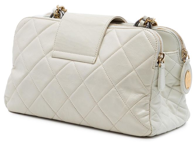 Borsa a tracolla Chanel White Quilted Aged Calfskin Mademoiselle Triple Zip - vista 2