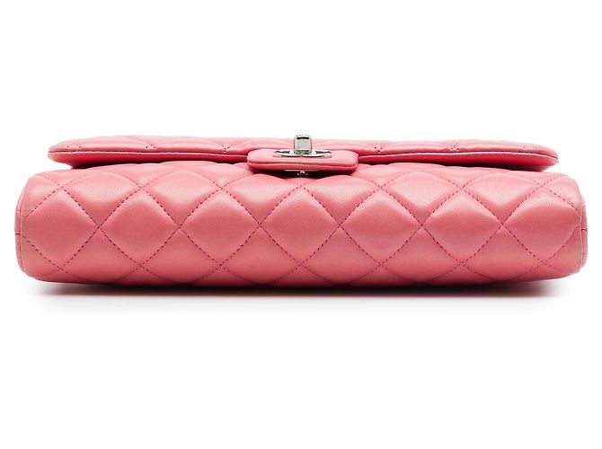 Chanel Pink CC gestepptes Lammleder Flap Clutch mit Kette - Ansicht 3