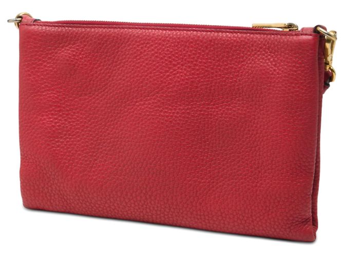 Borsa a tracolla Prada Red Vitello Daino Rosso - vista 2