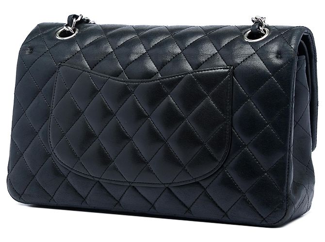 Chanel Black Medium Classic Lambskin Double Flap Nero - vista 2