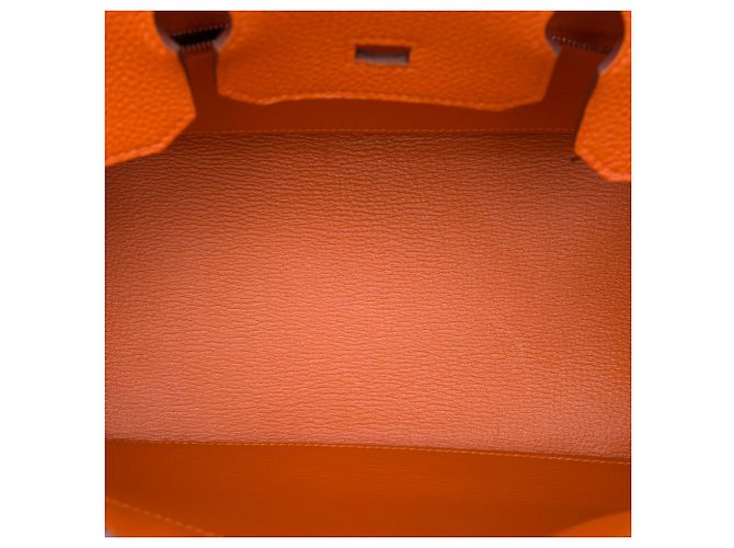 Hermès Orange Clemence Birkin Retourne 30 Arancione - vista 4