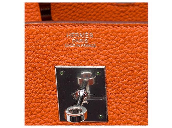 Hermès Orange Clemence Birkin Retourne 30 Arancione - vista 5