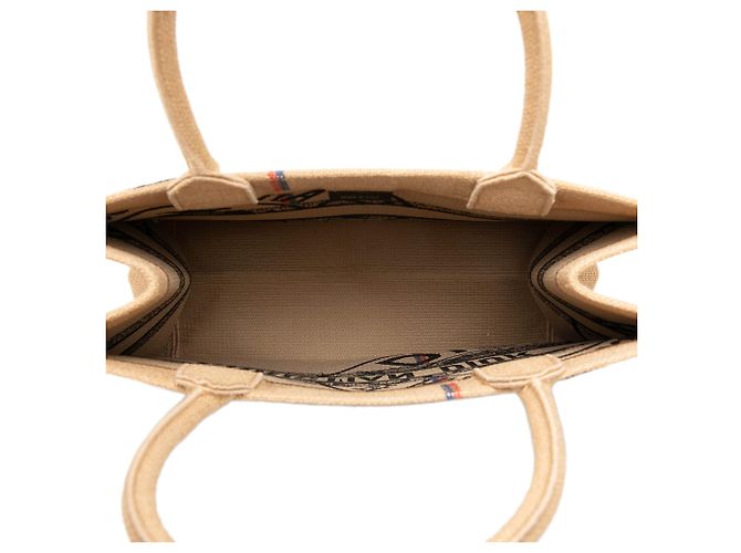 Dior Beige Medium Jute Embroidered Book Tote - vista 4