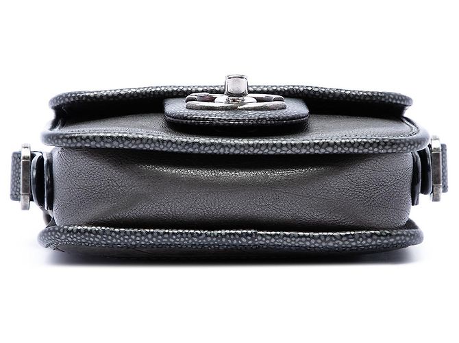 Chanel Gray Paris Bombay Mini Quilted Iridescent Calfskin Back to School Single Flap Marrone Grigio antracite - vista 3