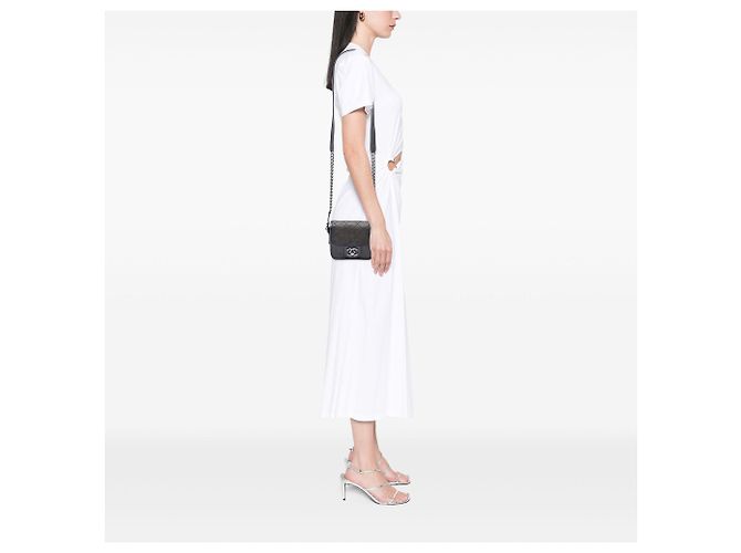 Chanel Gray Paris Bombay Mini Quilted Iridescent Calfskin Back to School Single Flap Marrone Grigio antracite - vista 6