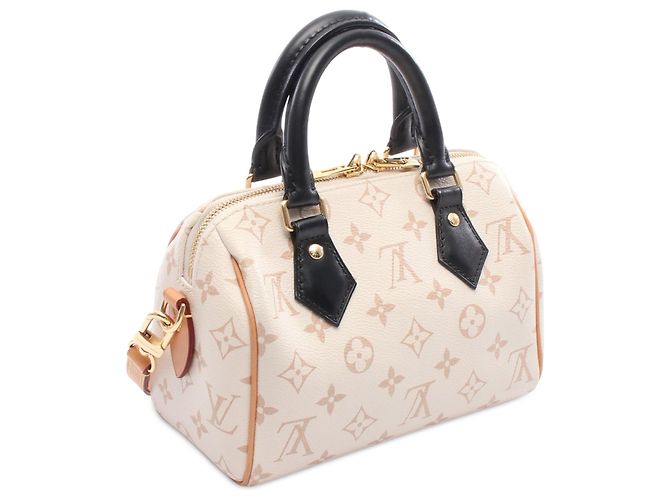 Louis Vuitton Marrone Monogram Dune Speedy Bandouliere 20 Beige - vista 2
